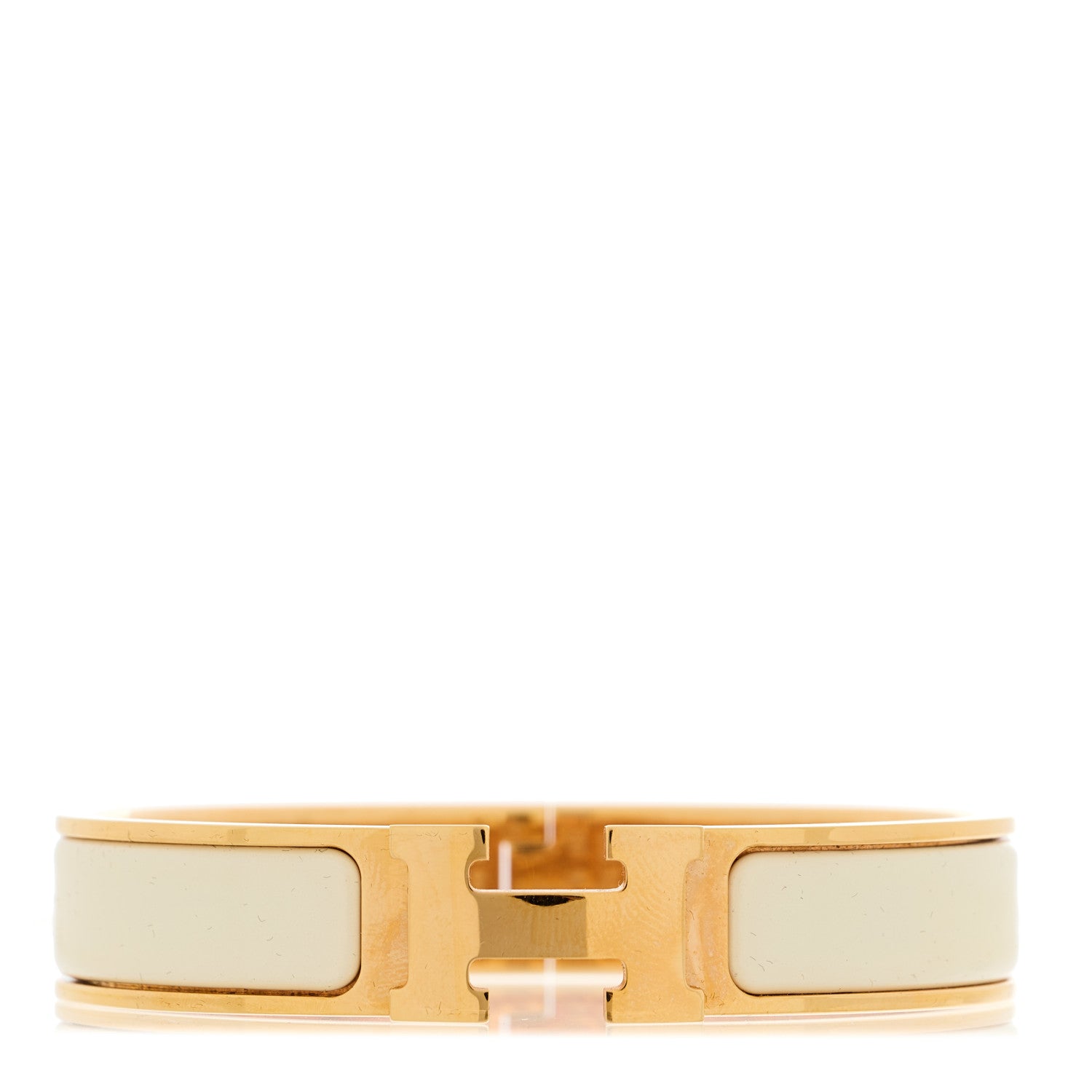 Hermes Enamel Narrow Clic Clac H Bracelet PM Craie 1 of 5