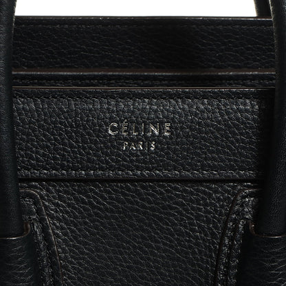 Celine Drummed Calfskin Nano Luggage Black 3 of 9