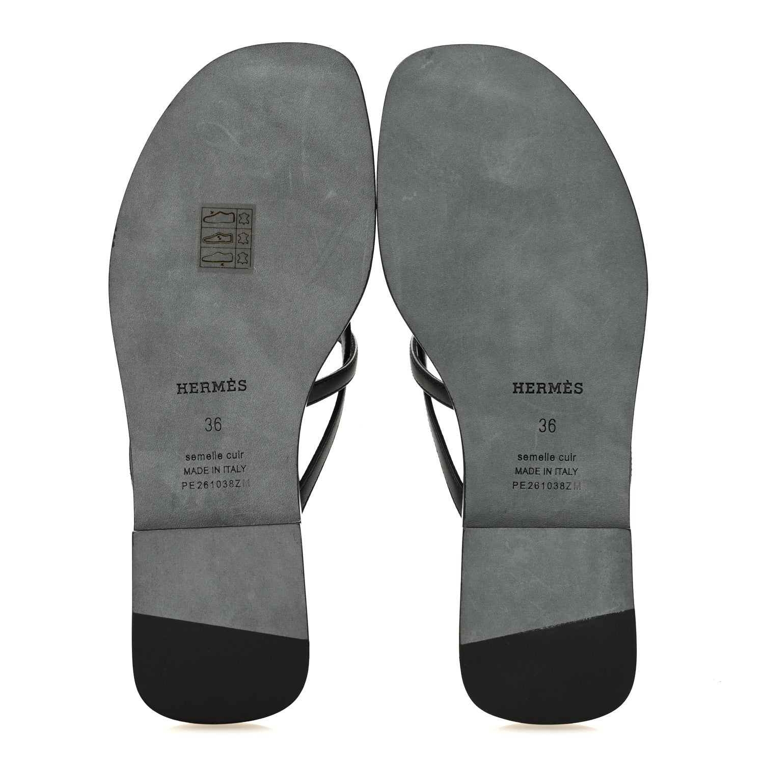 Hermes Calfskin Miss Sandals 36 Black 6 of 9
