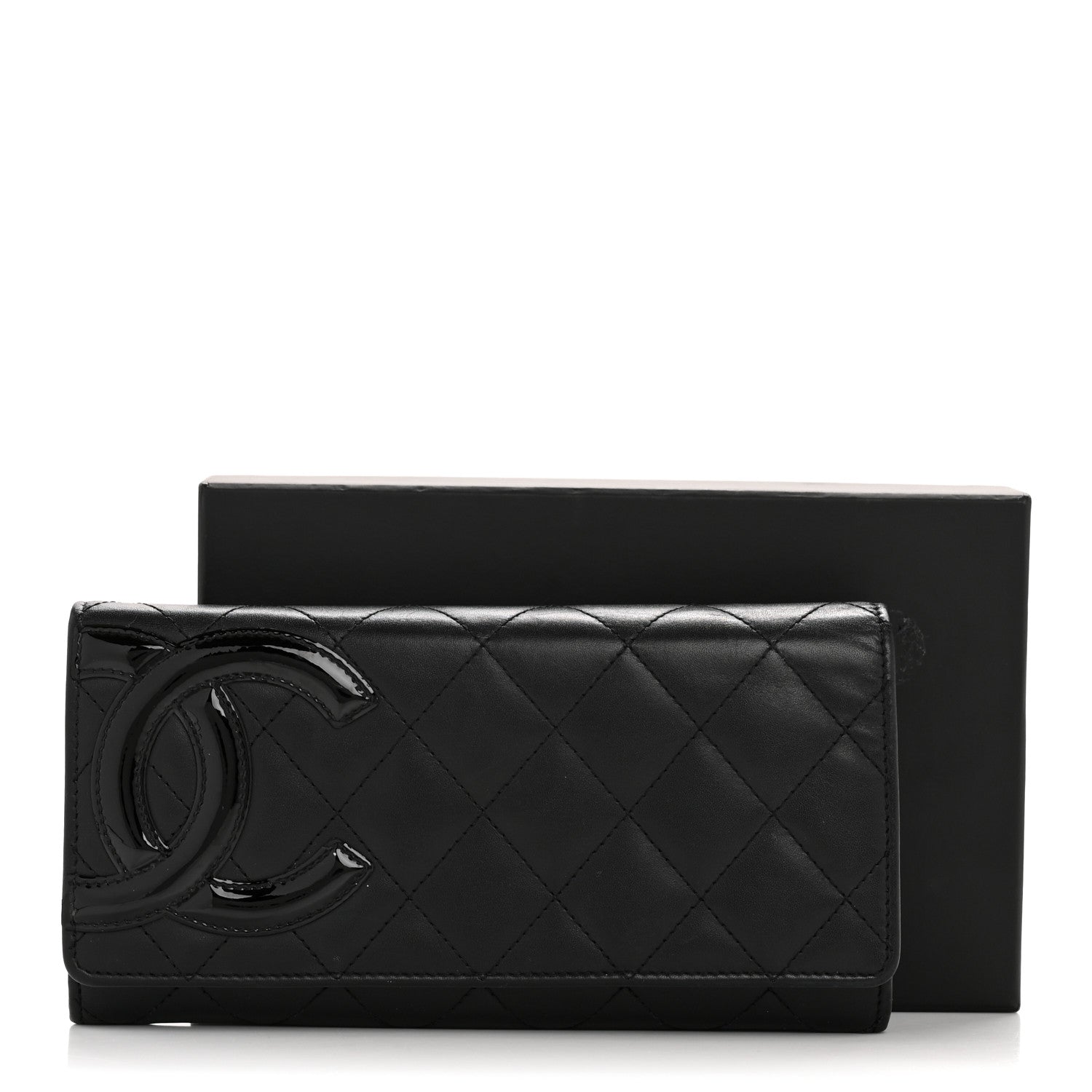 Chanel Calfskin Quilted Cambon Long Double Wallet Black 15 of 15