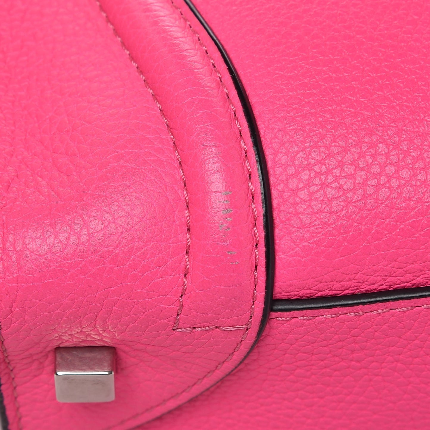 Drummed Calfskin Mini Luggage Fluo Pink