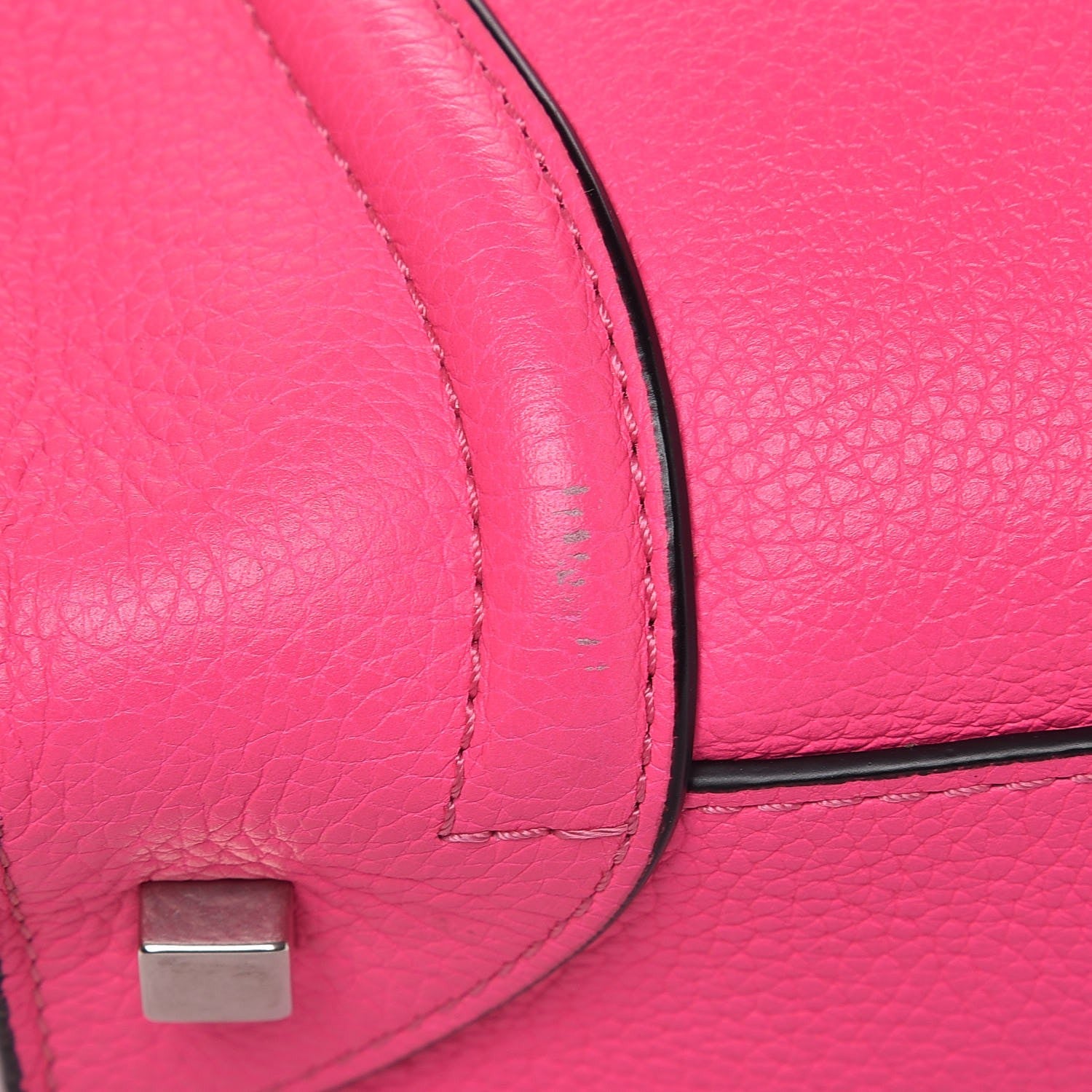 Celine Drummed Calfskin Mini Luggage Fluo Pink 17 of 26