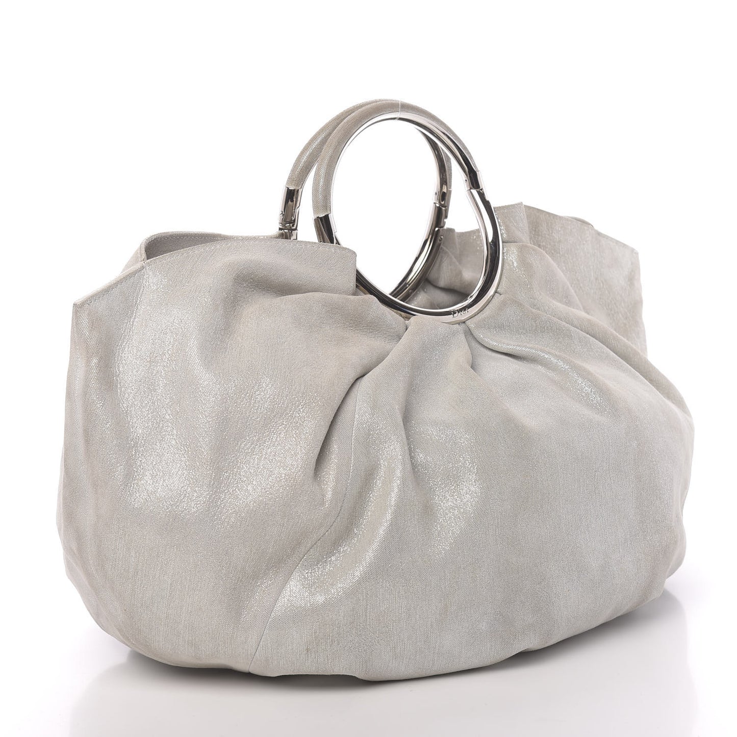 Metallic Canvas Soft Babe Shopping Tote Grey