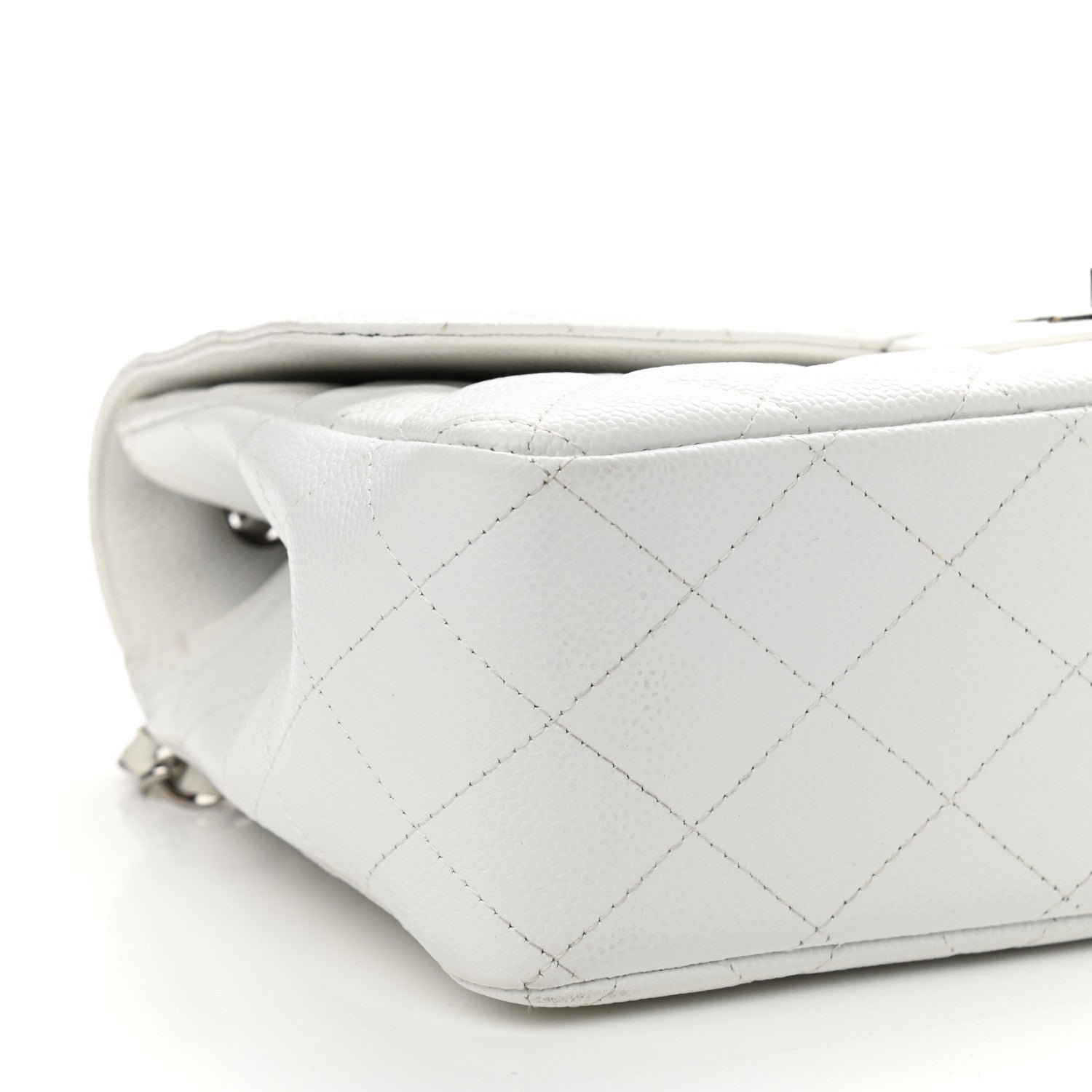 Chanel Caviar Quilted Jumbo Double Flap White 8 of 16