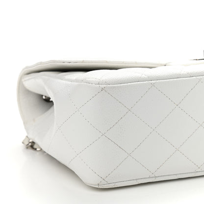 Chanel Caviar Quilted Jumbo Double Flap White 8 of 16