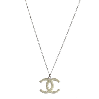 Chanel Baguette Crystal CC Necklace Silver 2 of 12