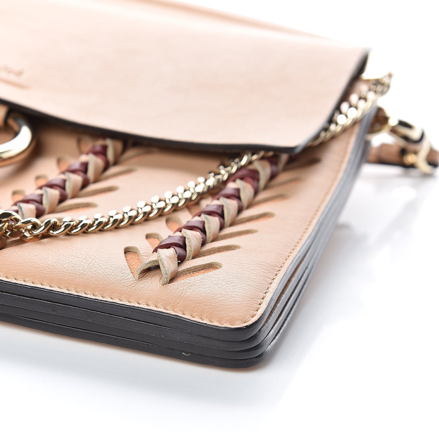 Calfskin Woven Medium Faye Shoulder Bag Blush Nude