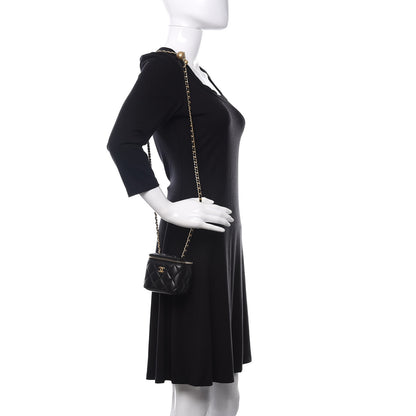 Chanel Lambskin Quilted Mini Pearl Crush Vanity Case With Chain Black 2 of 11