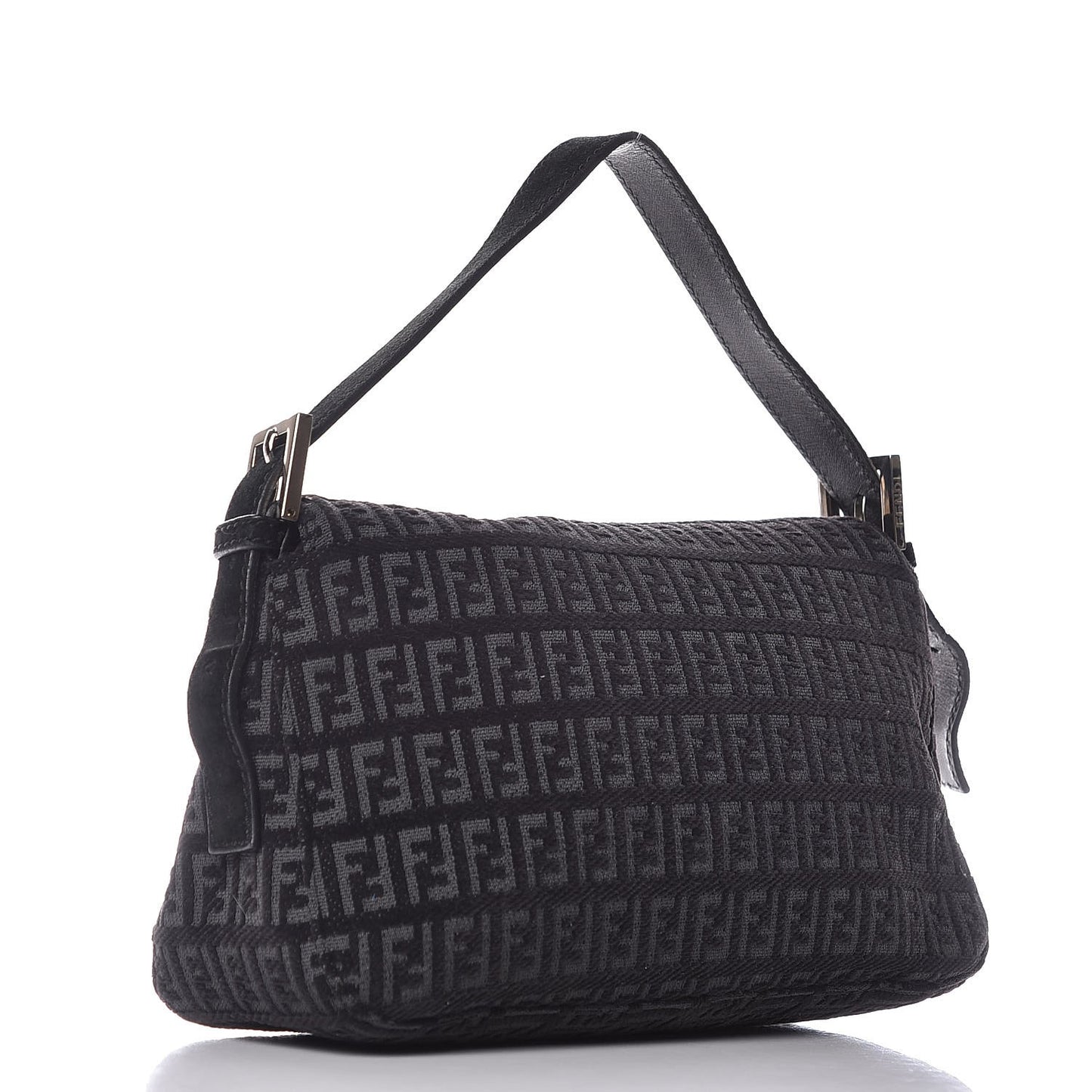 Velvet Zucchino Suede Baguette Black Grigio