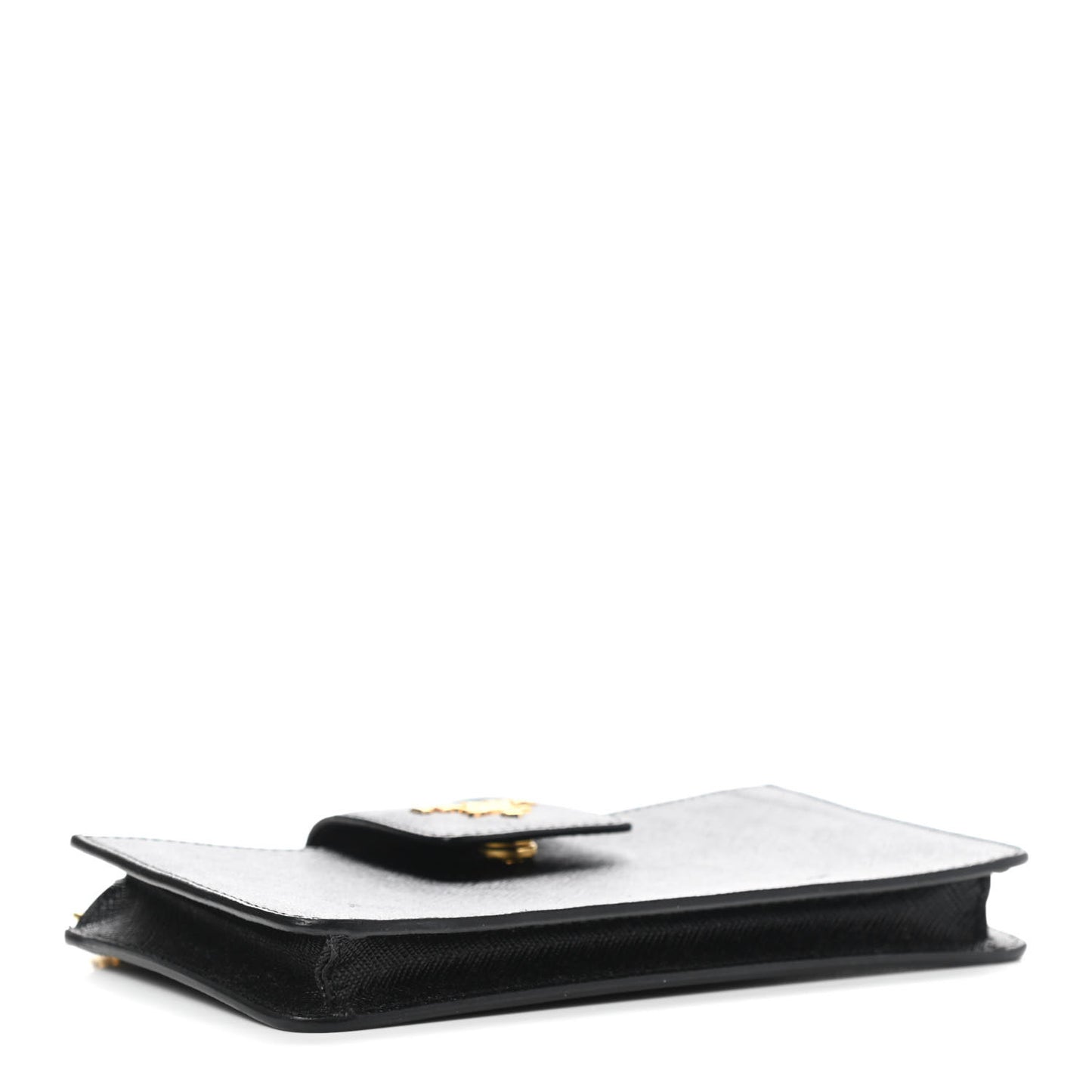 Saffiano Mini Chain Wallet Black