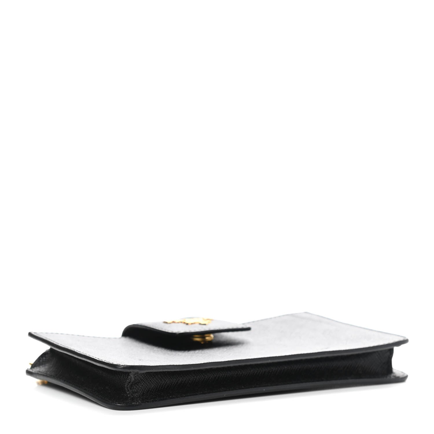 Prada Saffiano Mini Chain Wallet Black 4 of 6