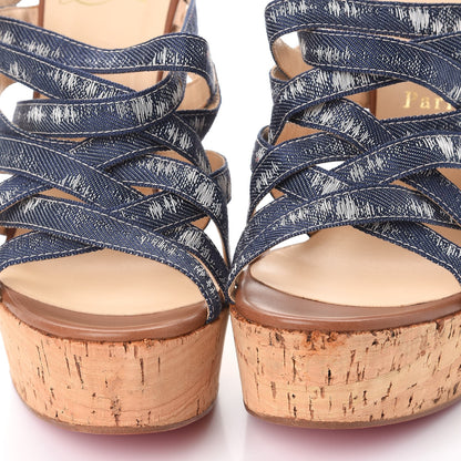 Christian Louboutin Ribbon Corniche 140 Sandals 40 Denim 10 of 14