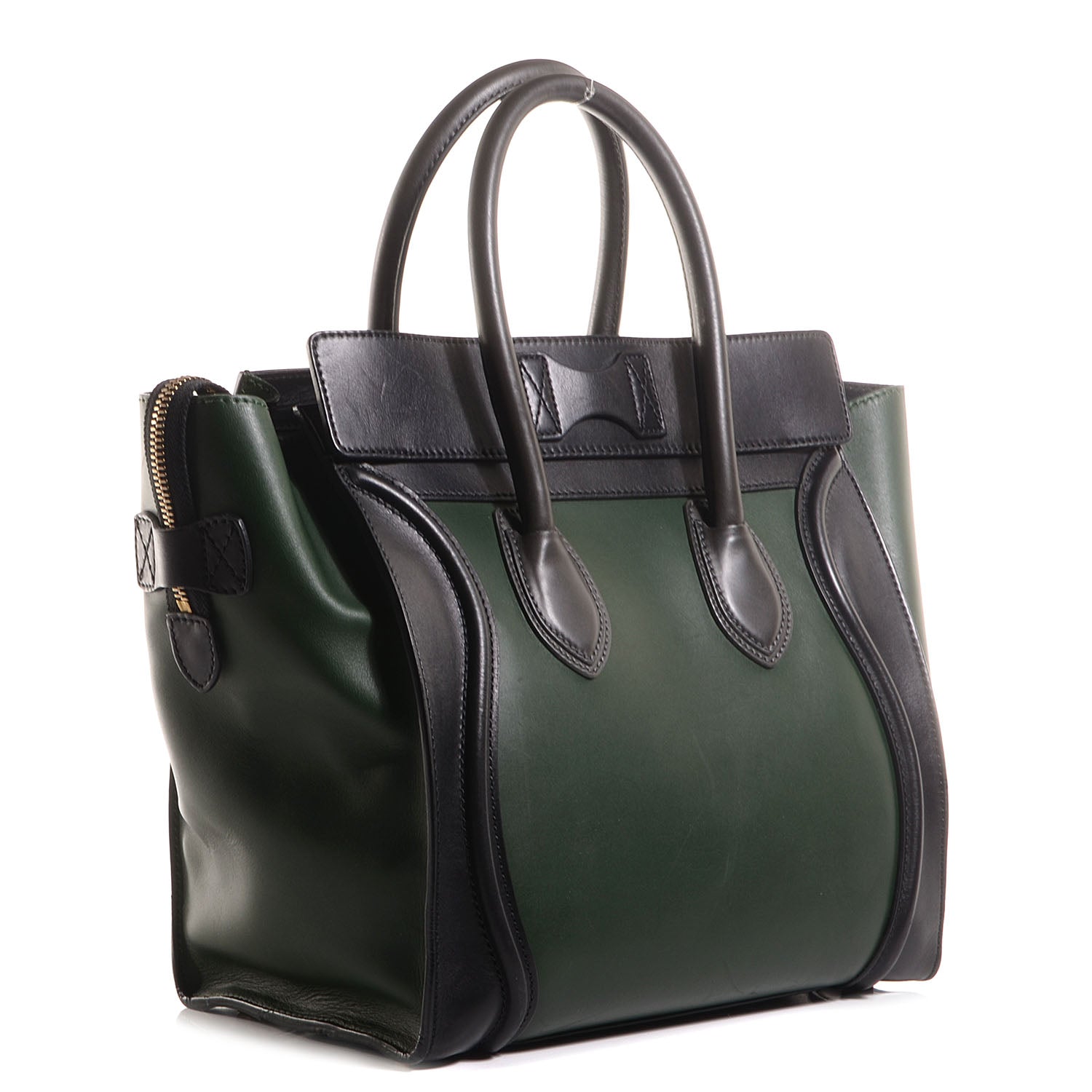 Celine Smooth Calfskin Mini Tri-Color Luggage Forest 3 of 8