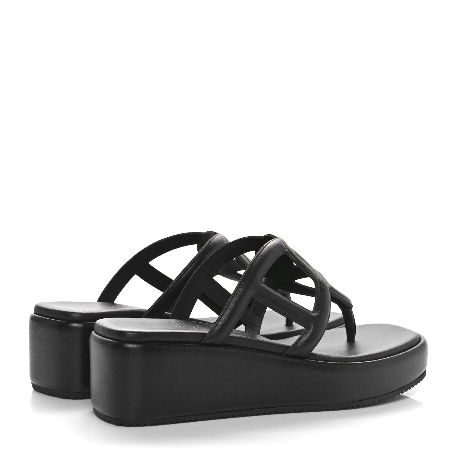 Hermes Nappa Gipsy Sandals 37 Black 4 of 8