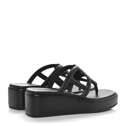 Hermes Nappa Gipsy Sandals 37 Black 4 of 8
