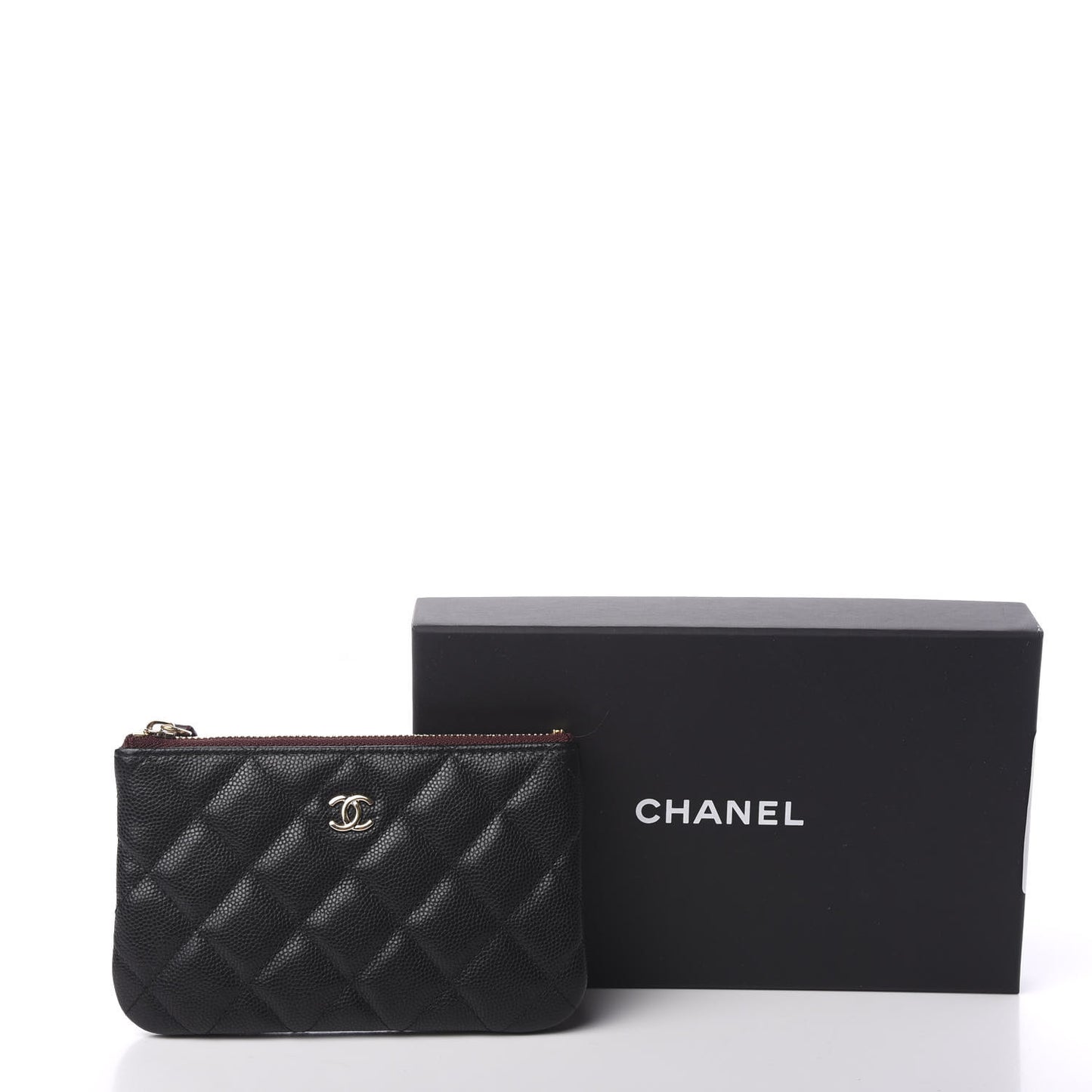 Caviar Quilted Small Cosmetic Case Black