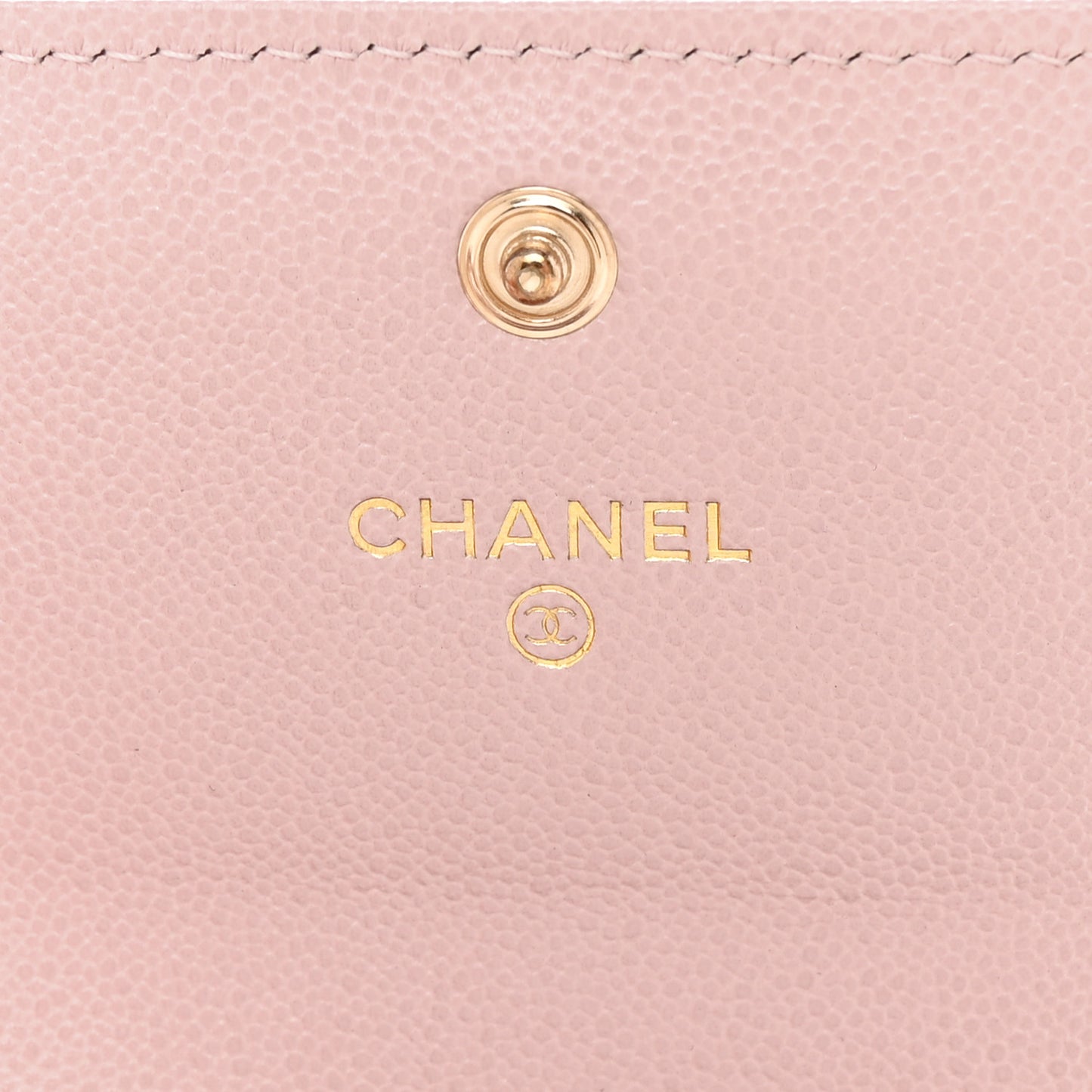 Caviar Quilted Studded CC Flap Card Holder Light Pink