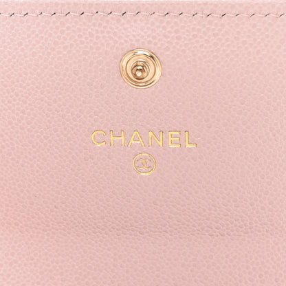 Chanel Caviar Quilted Studded CC Flap Card Holder Light Pink 6 of 9