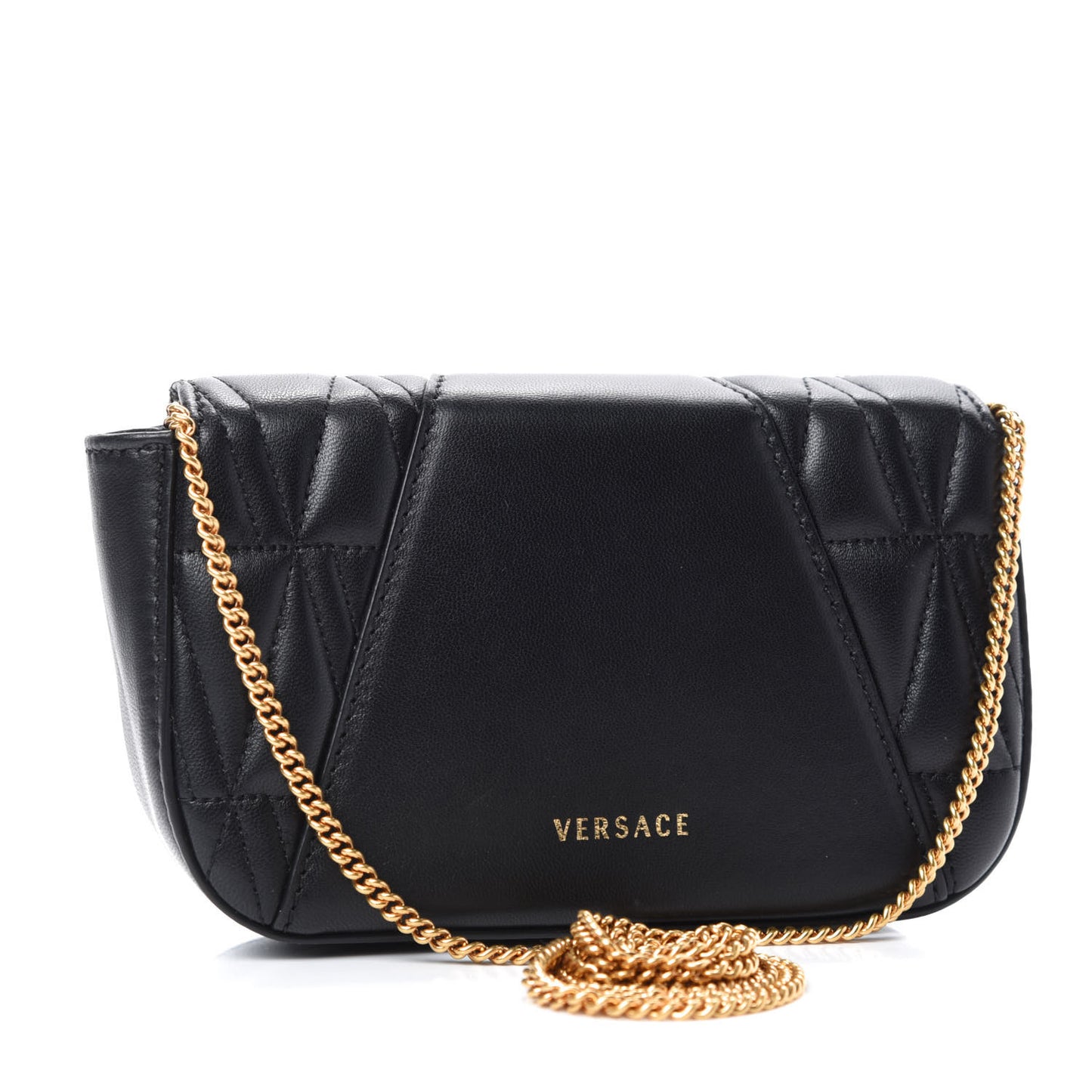 Nappa Quilted Virtus Evening Bag Black