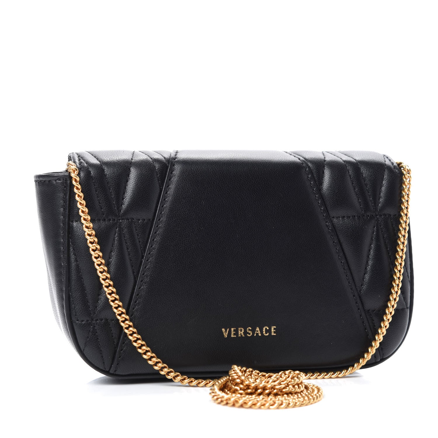 Versace Nappa Quilted Virtus Evening Bag Black 3 of 11