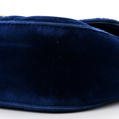 Gucci Velvet Matelasse Mini GG Marmont Shoulder Bag Cobalt Blue 10 of 11