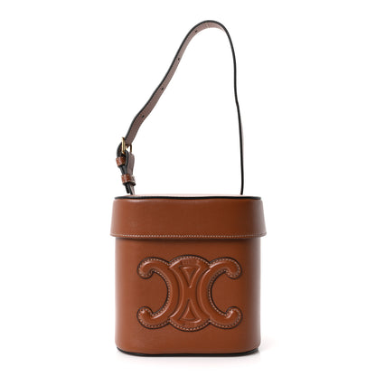 Celine Smooth Calfskin Medium Cuir Triomphe Box Tan 1 of 21