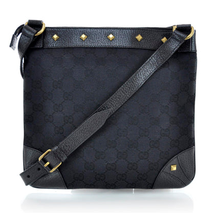 Gucci Monogram Horsebit Nail Messenger Black 1 of 10