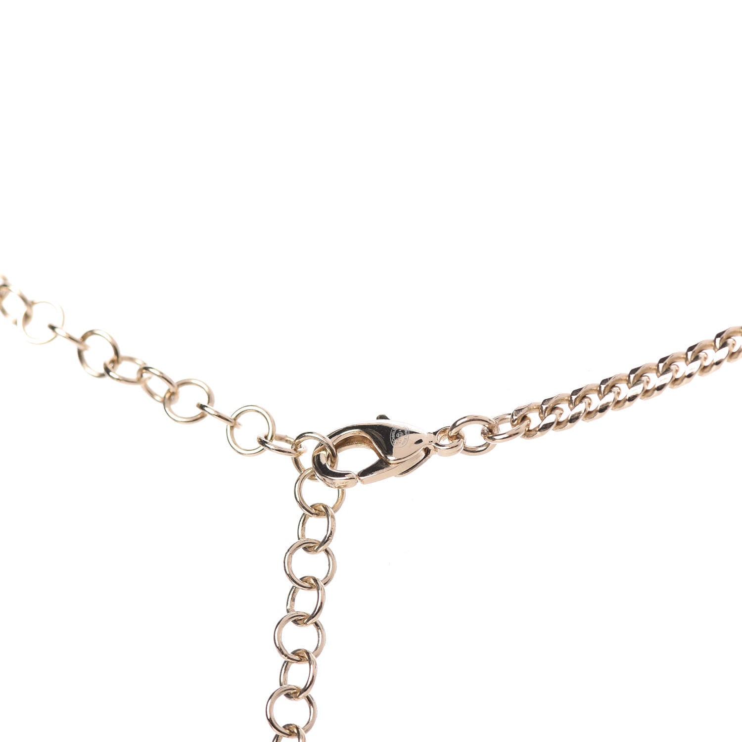 Chanel Pearl Crystal Chain CC Necklace Gold 5 of 7