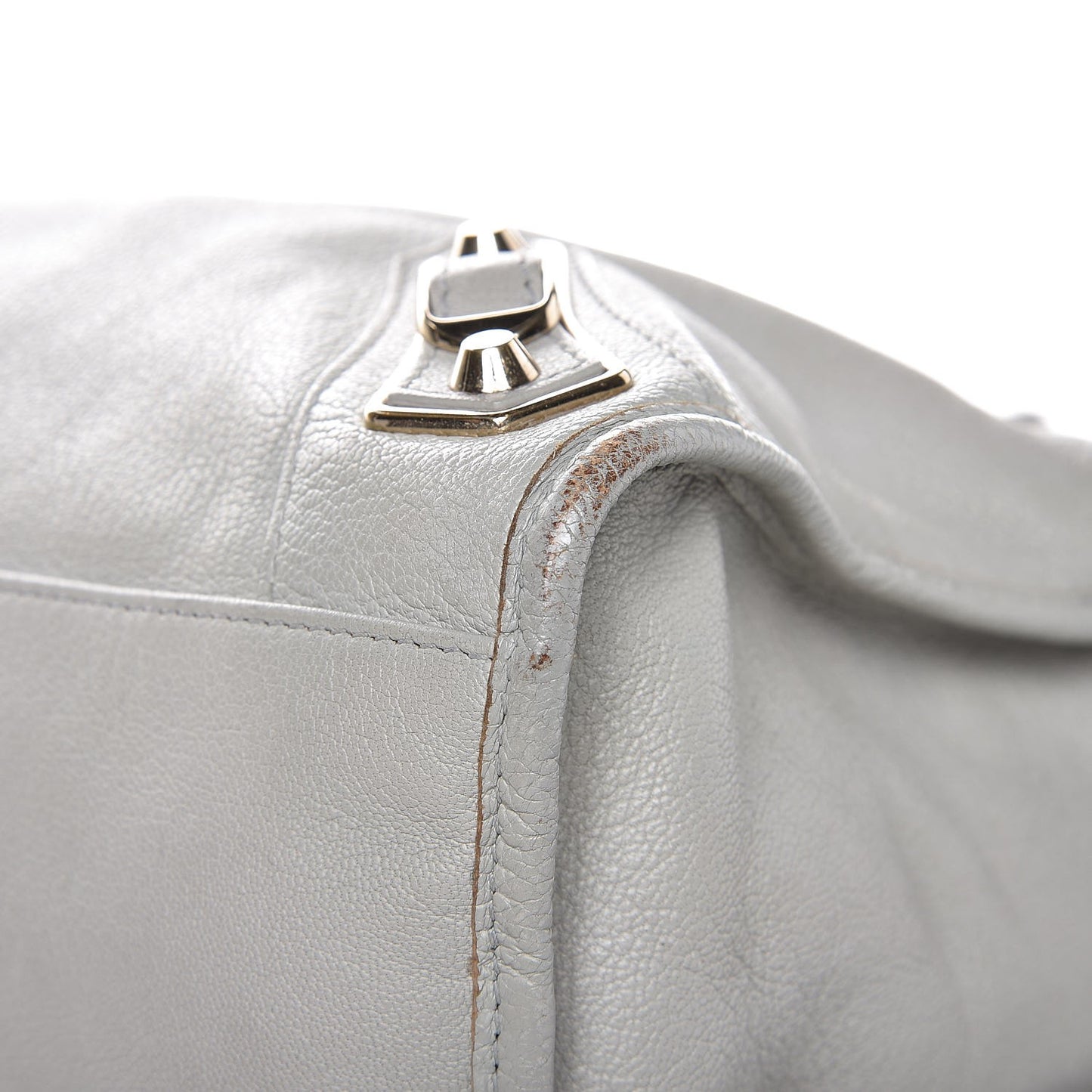 Chevre Gold Metallic Edge Hardware City Gris Perle