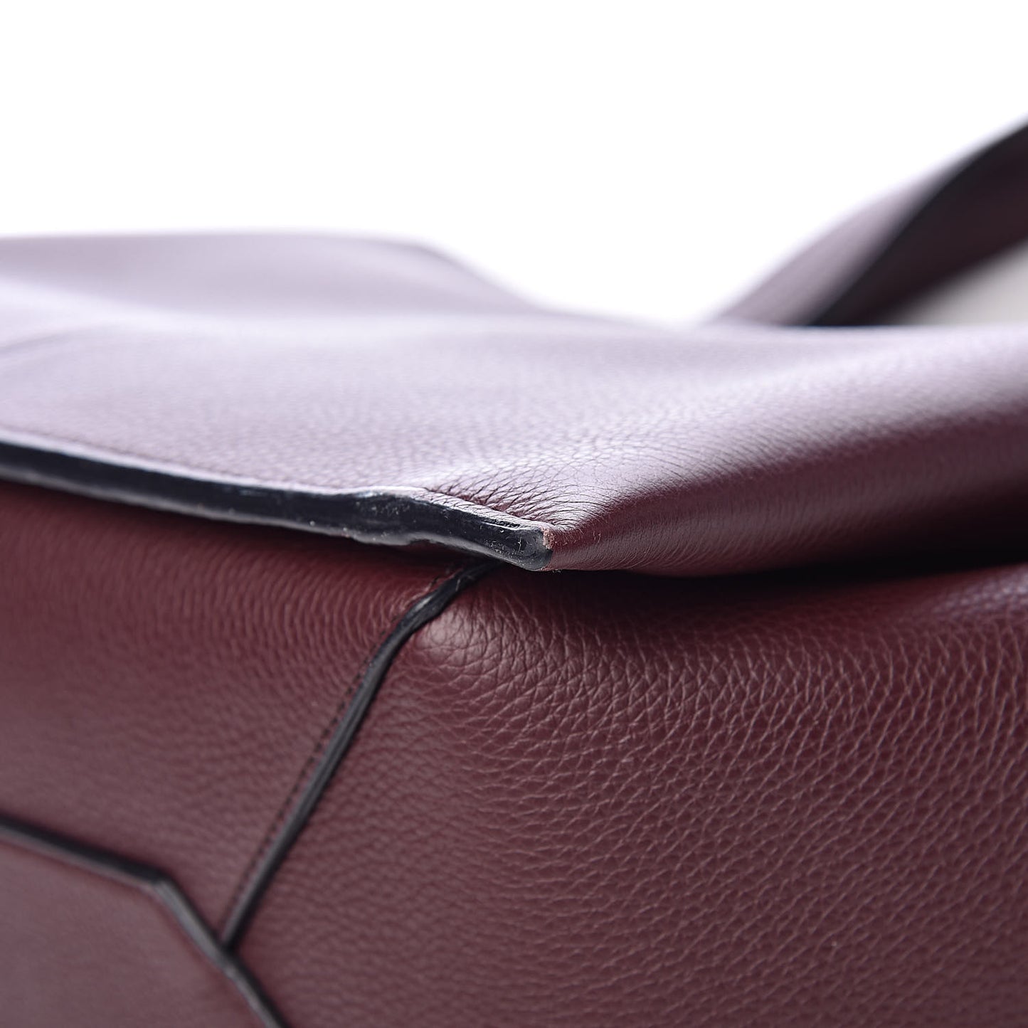 Baby Grained Calfskin Small Tri-Fold Bag Burgundy