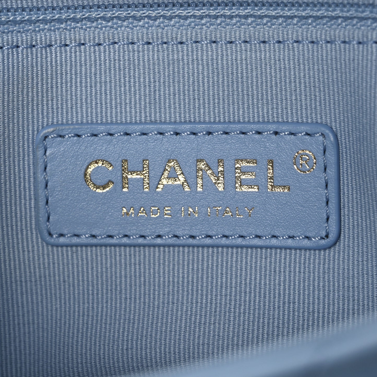 Lambskin Quilted Small Lacquered Chain Flap Light Blue