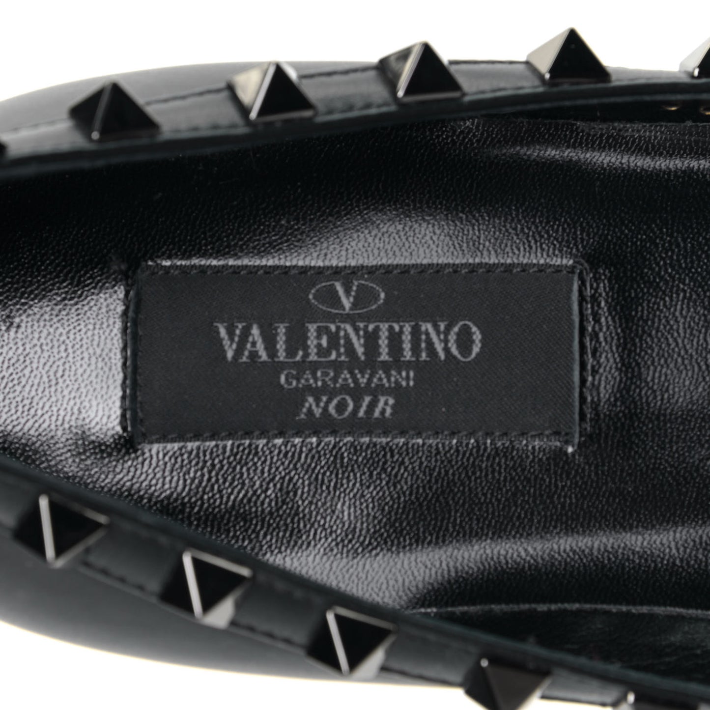 Calfskin Rockstud Ballerina Flats 36 Black