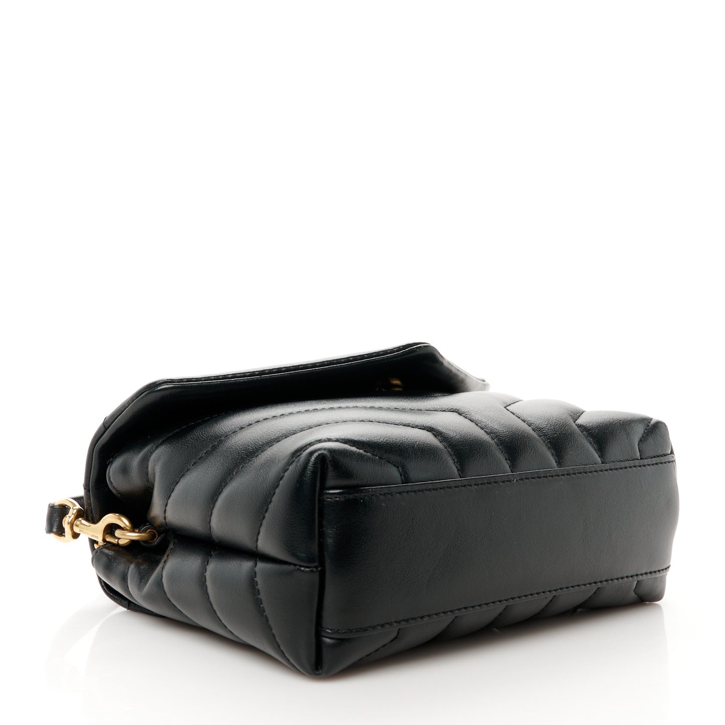 Calfskin Y Quilted Monogram Toy Loulou Crossbody Bag Black