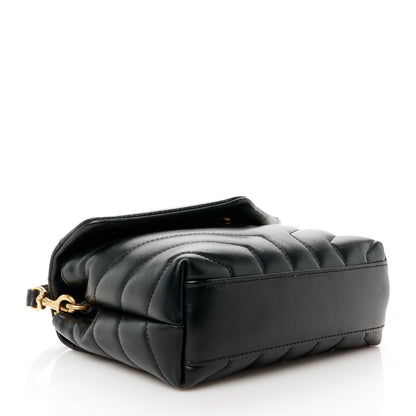 Saint Laurent Calfskin Y Quilted Monogram Toy Loulou Crossbody Bag Black 4 of 12