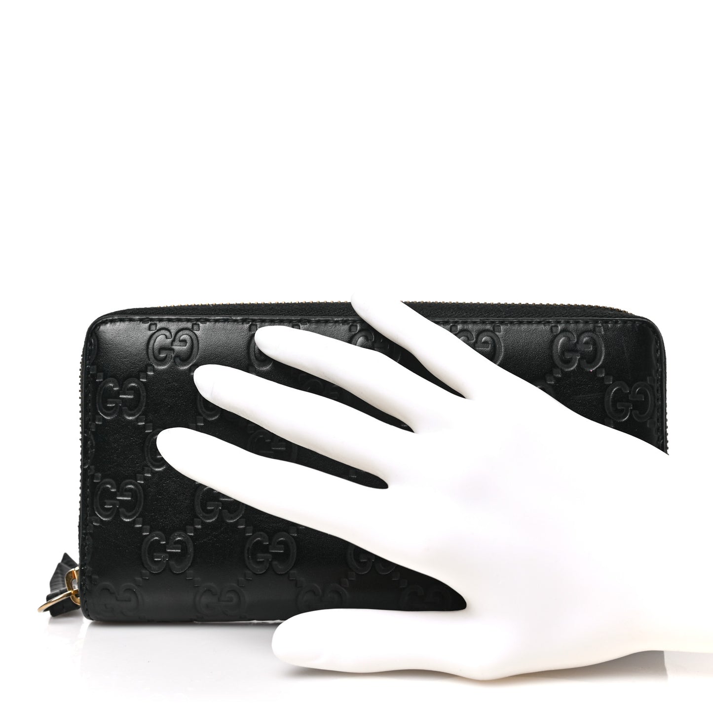 Guccissima Signature Zip Around Wallet Black