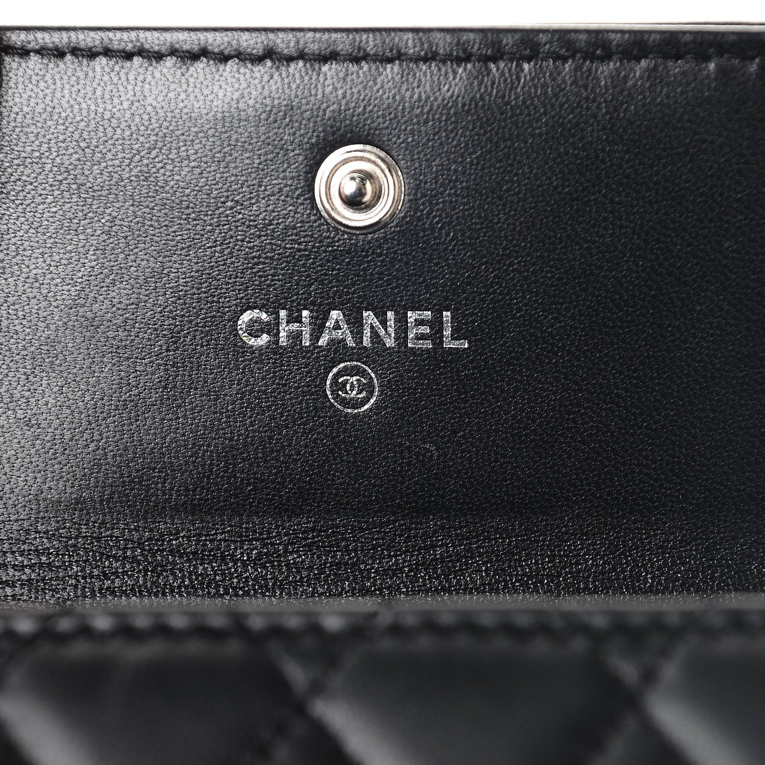 Chanel Lambskin Quilted Compact Boy Wallet Black 6 of 8