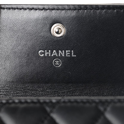 Chanel Lambskin Quilted Compact Boy Wallet Black 6 of 8