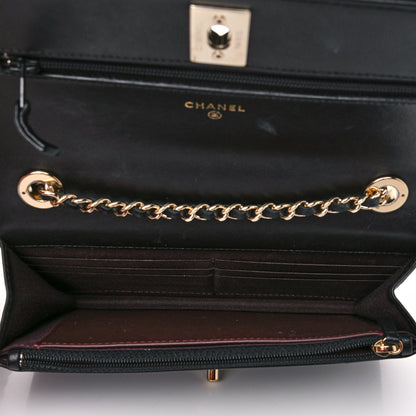Chanel Lambskin Quilted Trendy CC Wallet On Chain WOC Black 4 of 16