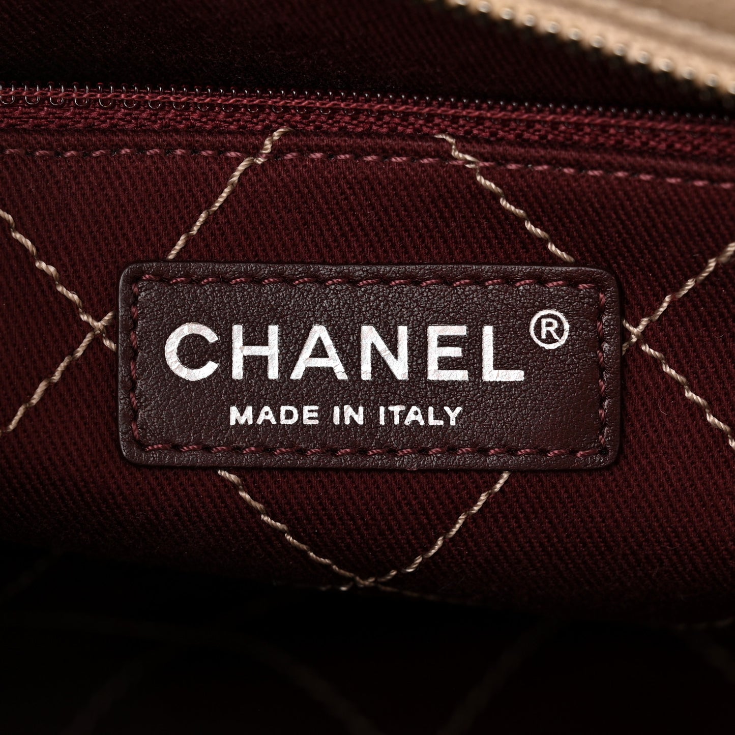 Caviar Quilted Deauville Bowling Bag Beige