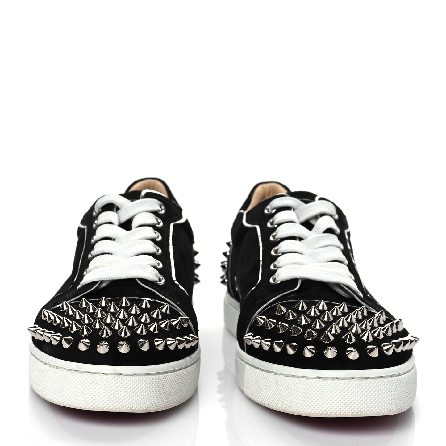 Suede Womens Louis Junior Spikes Flat Sneakers 37 Black