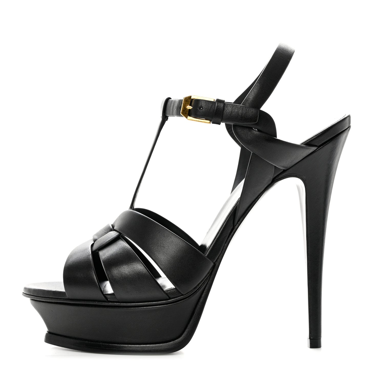 Calfskin Tribute 105 Platform Sandals 39 Black