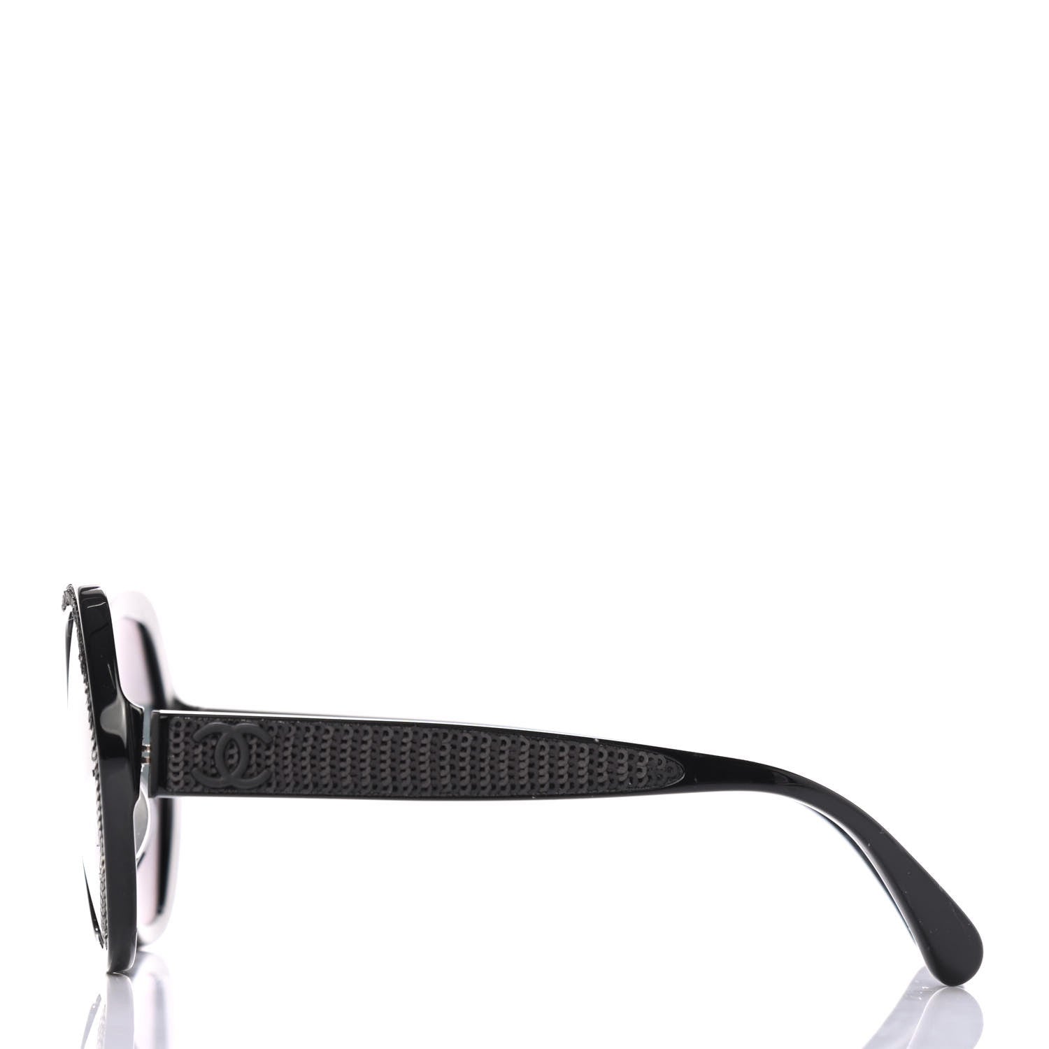 Chanel Acetate Sequin Round Sunglasses 5451-A Black 3 of 4
