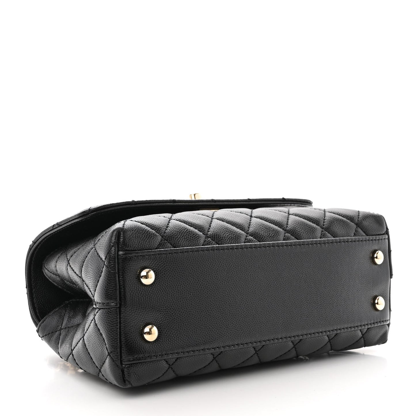 Caviar Quilted Mini Coco Handle Flap Black