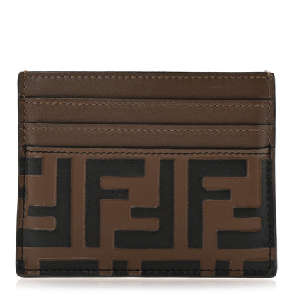 Fendi Vitello Cruise Bi-Color FF 1974 Embossed Card Holder Maya Black 1 of 9