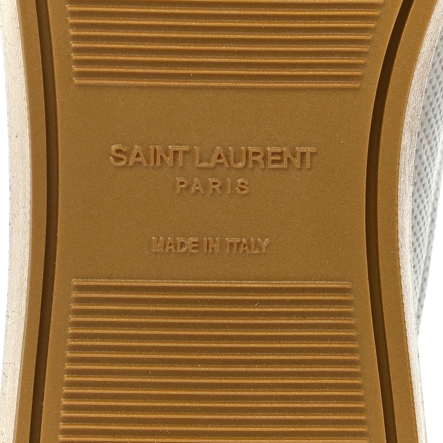 Saint Laurent Perforated Calfskin Andy Low Top Sneakers 38 White Gold 8 of 8
