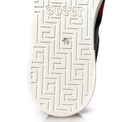 Gucci Calfskin Crocodile Web Mens Ace Sneakers 37.5 Black Red 7 of 11