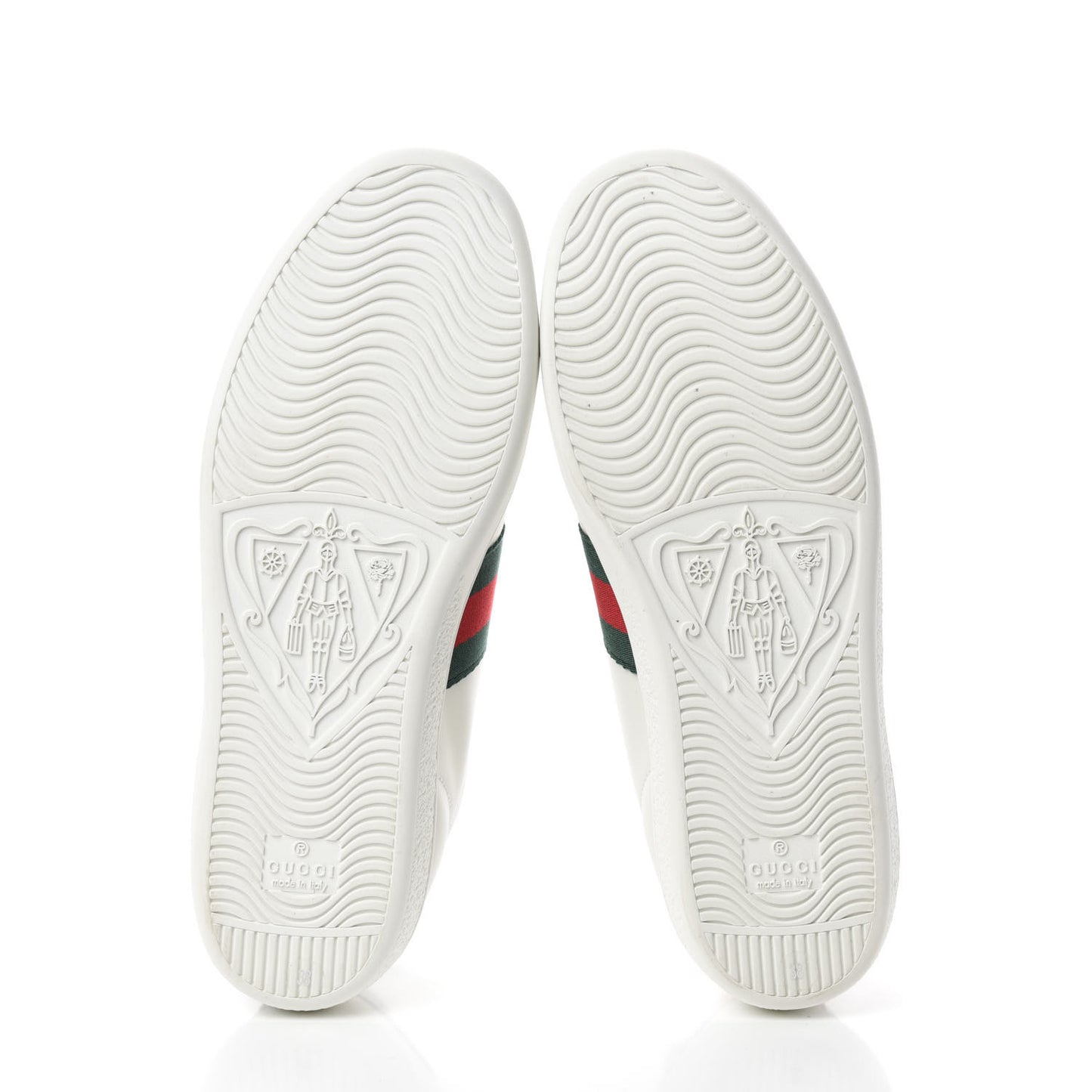 Calfskin Ayers Bee Embroidered Womens Ace Sneakers 38 White Green