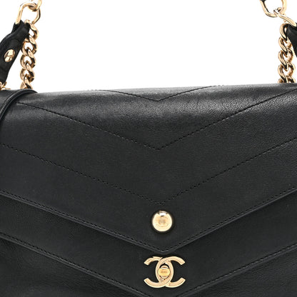 Chanel Sheepskin Chevron Quilted Mini Double Chevron Flap Black 8 of 10