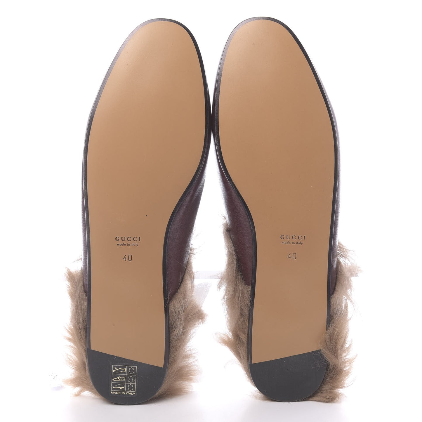 Malaga Kid Fur Womens Princetown Slippers 40 Vintage Bordeaux