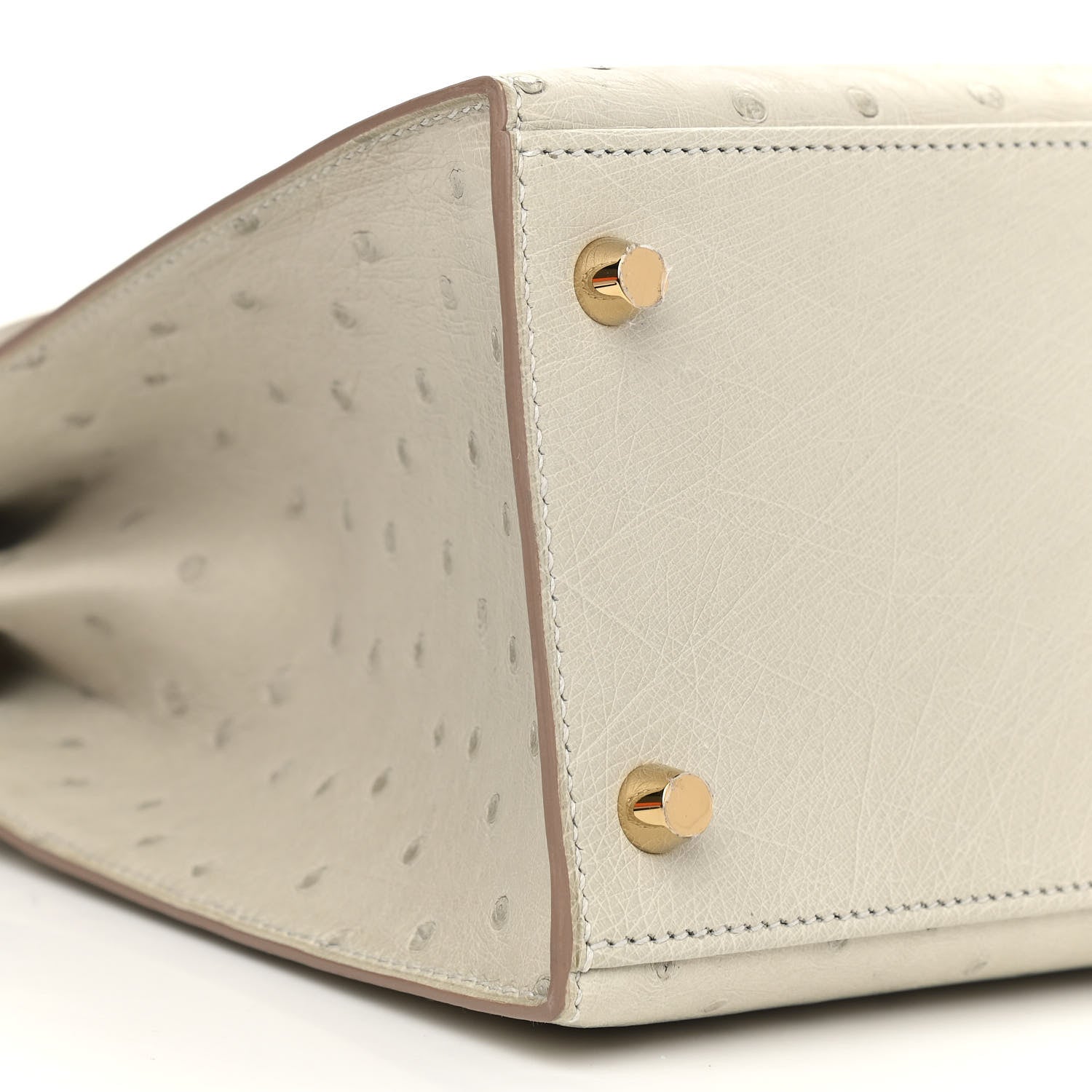 Hermes Ostrich Kelly Sellier 28 Gris Perle 8 of 11